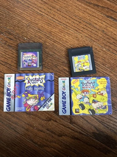 Rugrats Gameboy Color Bundle - Rugrats Movie & Totally Angelica with Manuals