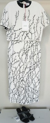 New Alexander McQueen $4280 XL IT/12 US Thorn Jacquard Jersey Dress+Top Set