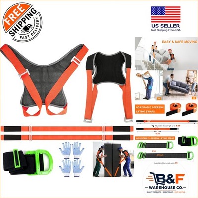 Versatile Moving Straps Set - 880lbs Capacity with Gloves & One-Person System