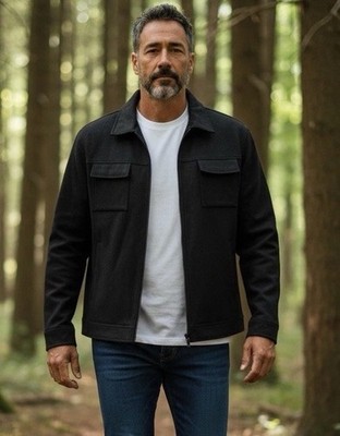 Infinity Men's Mixed Media Jacket BLACK - LARGE