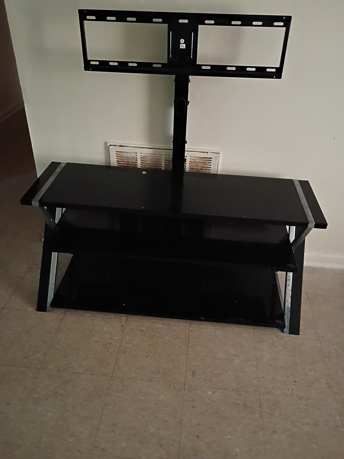 Up To 70", Entertainment Center, Black Glass And Metal, Whal