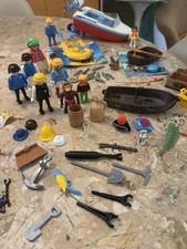 Vintage Playmobil Boats Pirates People Weapons Accessories Fishing
