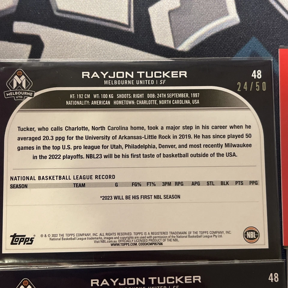 2022-23 Topps NBL National Basketball League Gold, Fuchsia, Aqua & Blue Border + - Image 4 of 4