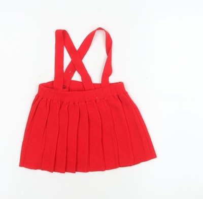 Kind and Gentle roter Plissee Strick Baby Rock 6-9 Monate Unisex mit Trägern