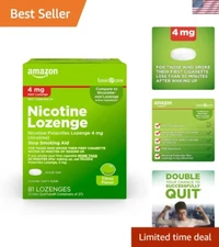 Mini Nicotine Polacrilex Lozenge 4 mg, Citrus Flavor, Stop Smoking Aid, 81 Count