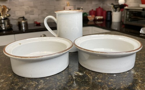 Set Of 2 Dansk Denmark Brown Mist 6" Rimmed Soup/Cereal Bowls And Mug - Picture 2 of 11