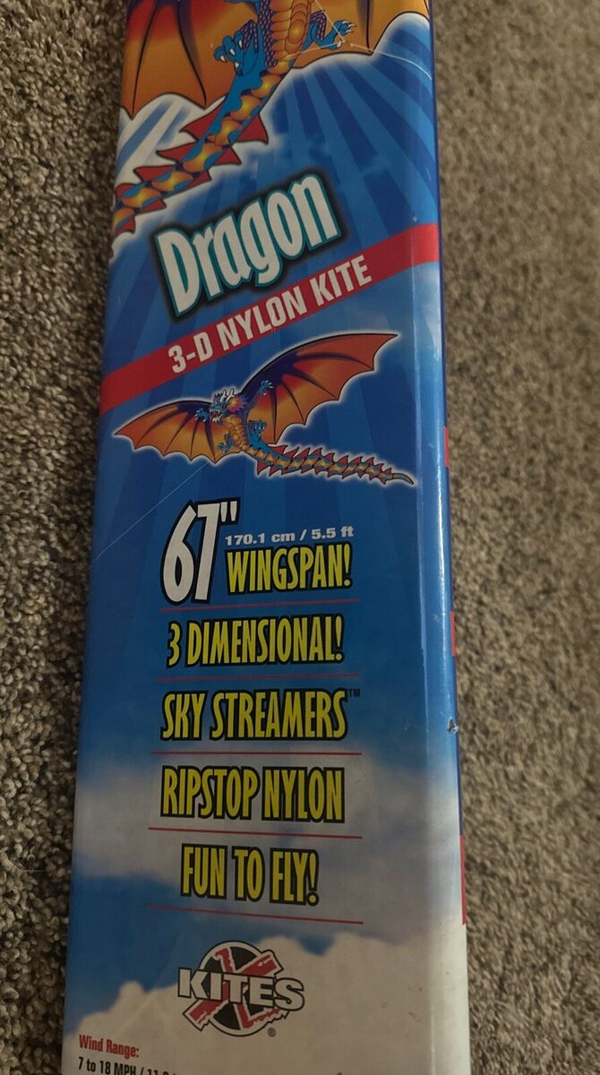 X Concepts Kites Dragon Nylon 3-D Kite (827507) Vintage - 67 X Concepts Kites Dragon Nylon 3-D Kite (827507) Vintage - 67