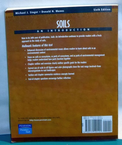 Soils : An Introduction Donald Munns Michael Singer 6th Ed 2006 PB - Foto 2 di 4