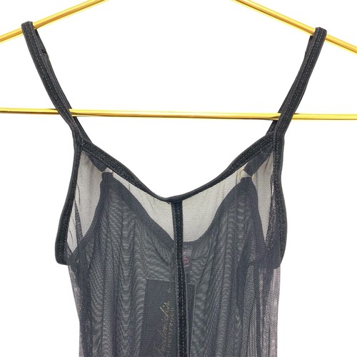 Fredericks of Hollywood Yves Sheer Belted Bodysuit Teddy Lingerie S/M Velvet Tri - Picture 7 of 13