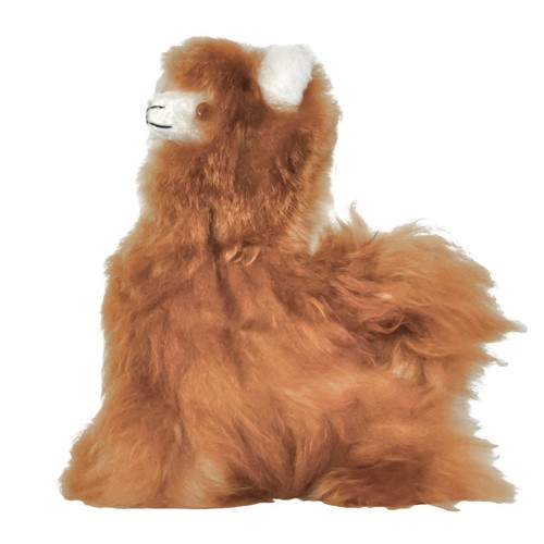 Llama Alpaca Stuffed Animal Peruvian Alpaca Fur Handmade 11" Brown NWT - Picture 3 of 5