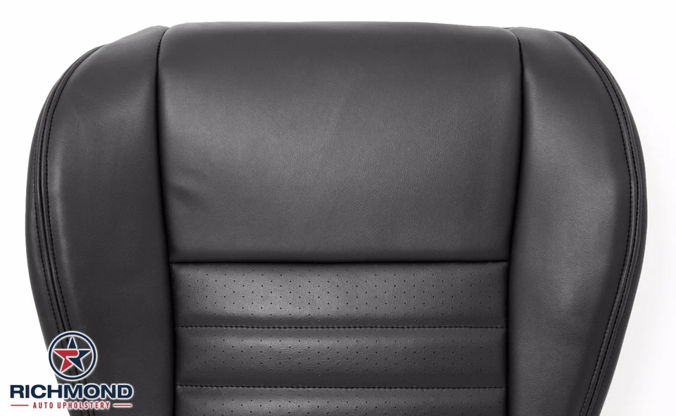 01 02 03 04 Ford Mustang Saleen S281-Driver Side Bottom Leather Seat Cover Black - Image 4 of 4