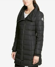 Dkny Womens Asymmetrical Hooded 