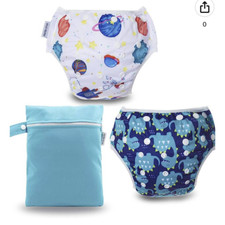 Mama Duck Reusable Adjustable Washable Baby Swim Diaper W/ Wet Bag 8-35 lbs.