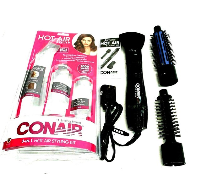 Conair 3in1 Hot Air Styling Kit ( Once) Volume Curl or Straight 1000