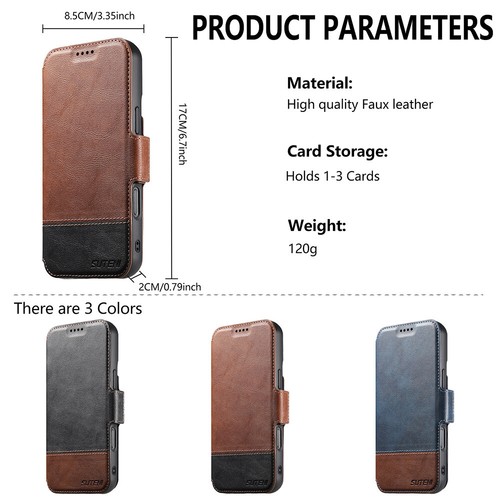 PU Für Apple iPhone 16 15 Pro Max 14 13 Leder Brieftasche Flip Stand Case - Picture 5 of 24