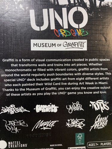 MUSEUM OF GRAFFITI x UNO CARD DECK BY MATTEL CREATIONS NEW AND UNOPENED - Picture 3 of 11