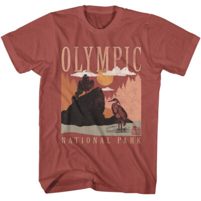 United States Olympic National Park Washington Heron Mountains Men's T Shirt