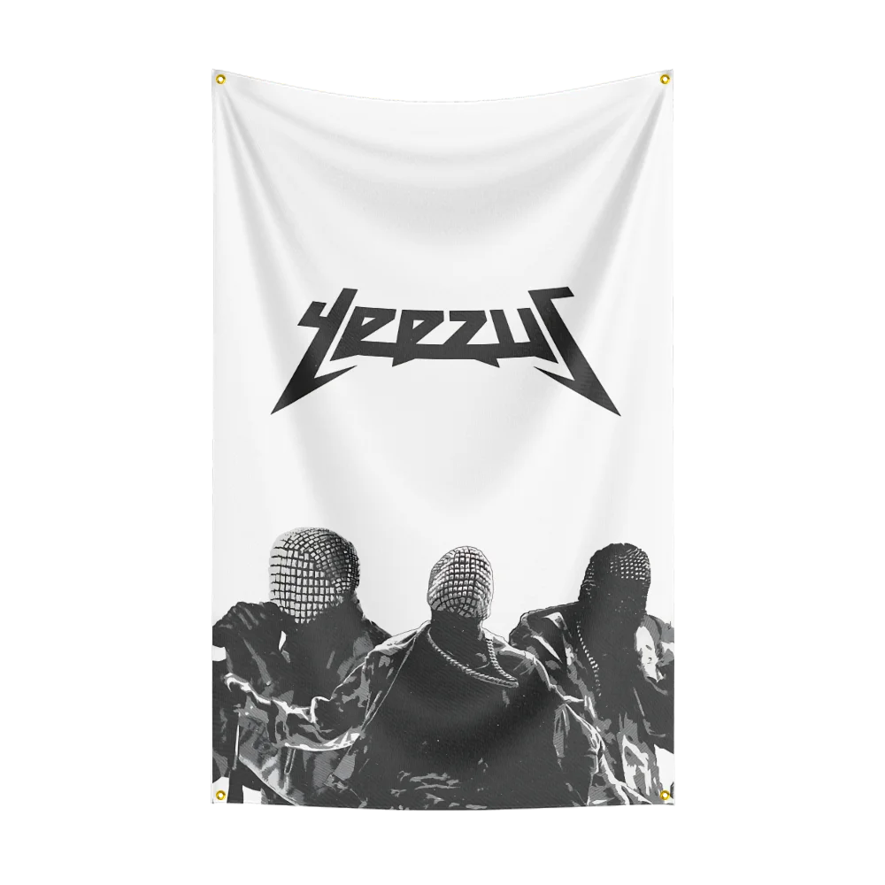 ☆Kanye West☆ Hiphop Banner American Rapper Kanye West Flag Banner Wall Hang Art Music