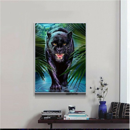 UK Full Drill 5D Diamond Painting Black Panther Embroidery Cross Craft Art Decor - Picture 3 of 9