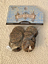 Animal Print - Leopard Print Flat Shank Round Buttons 1" - 8 Buttons
