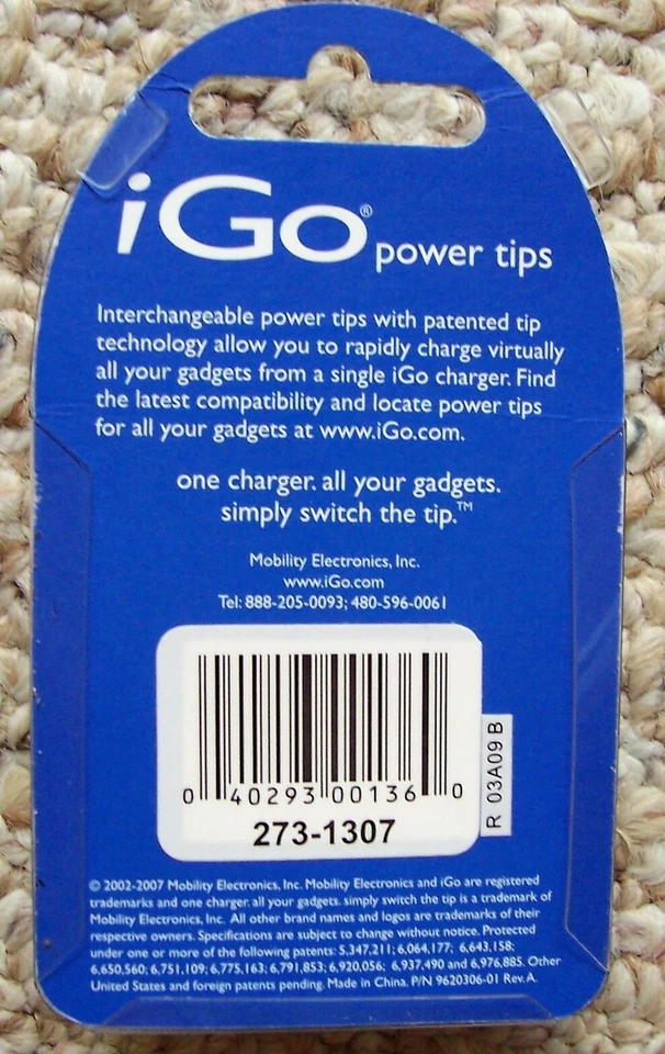 NEW iGo Power Tip Number 273-1307 For Blackberry and Motorola Cell Phones  - Image 2 of 3