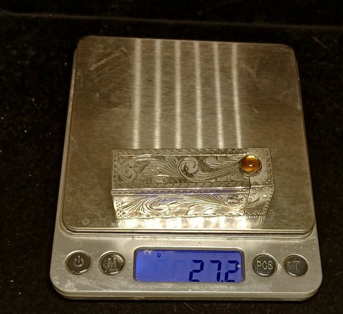 Porta rossetti vintage Italia Brebettato floreale argento 800 porta rossetti - Foto 7 di 12