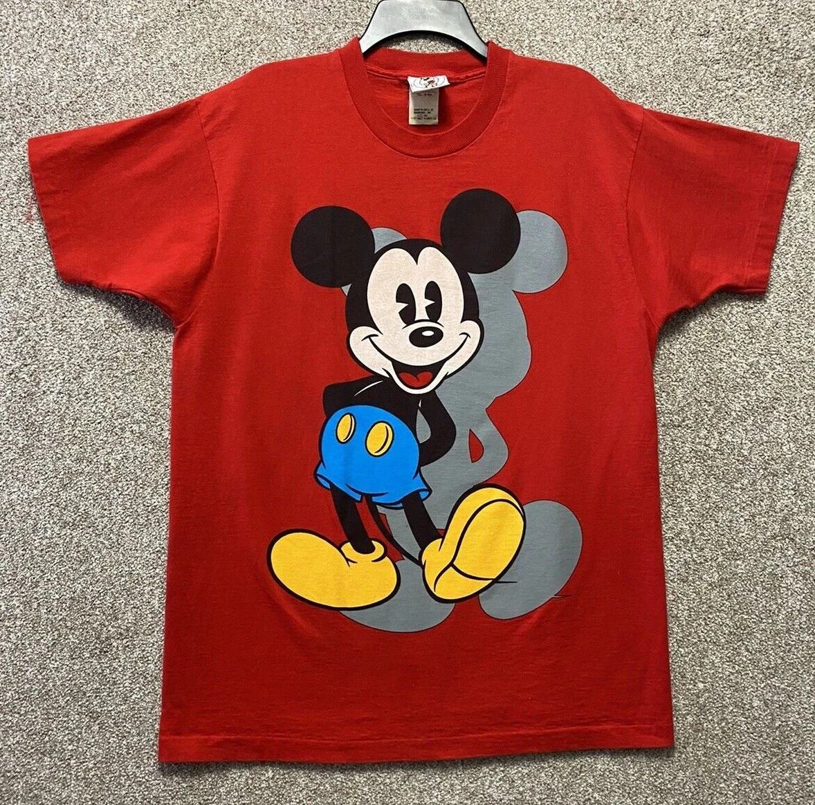 Vintage Mickey Mouse Single Stitch Red Shirt One Size Fits All L V