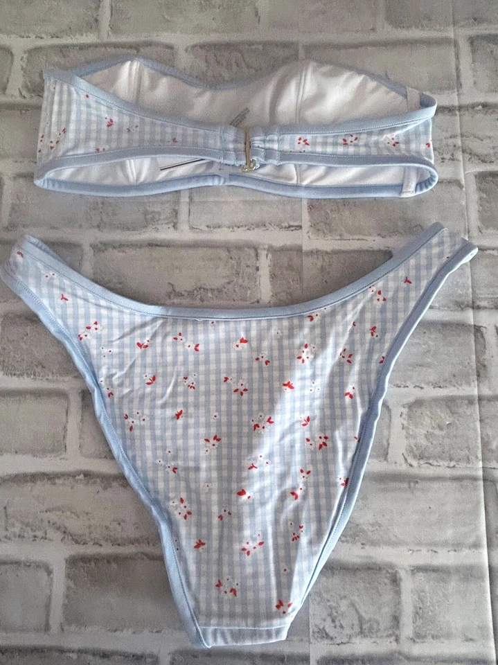 РОЗОВЫЙ от Frankies бикини Monty бикини верх и золотой час бикини низ 2 ПК M - Изображение 4 из 4