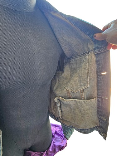 Giacca jeans camionista Abercrombie & Fitch extra pesante denim invecchiato taglia XL - Foto 9 di 9