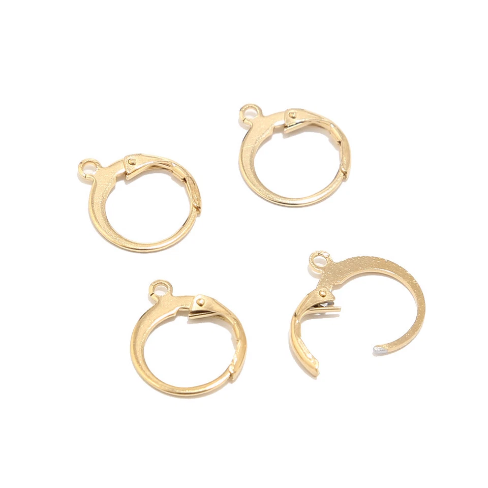 Componentes de aro para pendientes de acero inoxidable pendientes con palanca trasera fornituras de alambre para los oídos  Foto 3 de 4