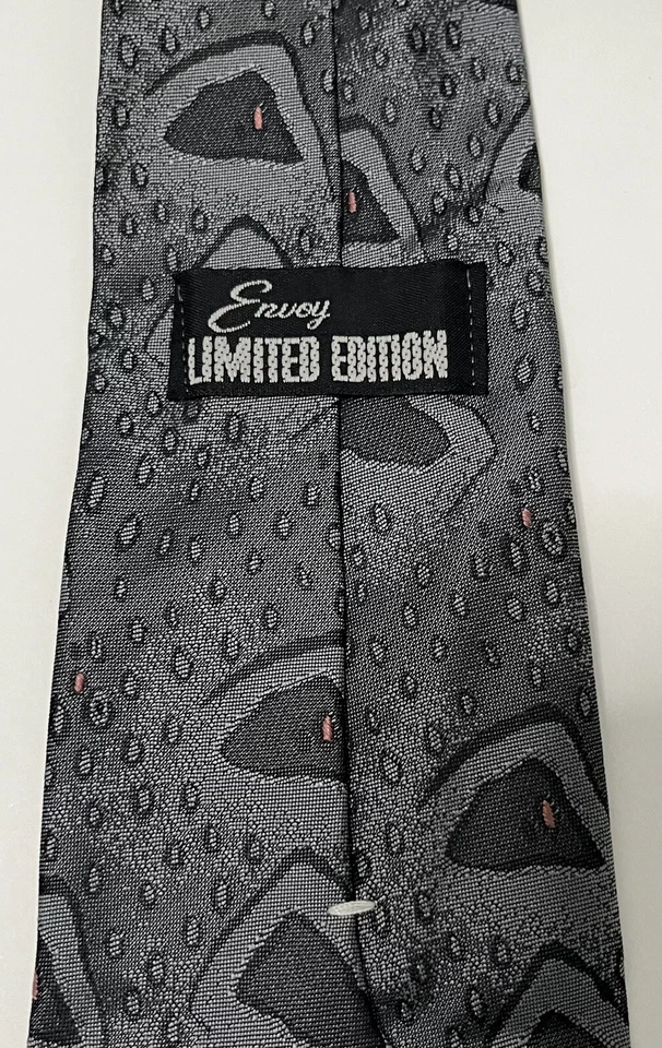 Corbata de cuello Envoy edición limitada gris patrón abstracto Foto 3 de 4