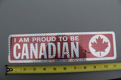 I Am Proud To Be Canadian Canada Brown Silver 80's Ski2 Vintage Vending STICKER