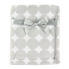 Luvable Friends Baby Coral Fleece Blanket, Gray Dot, One Size