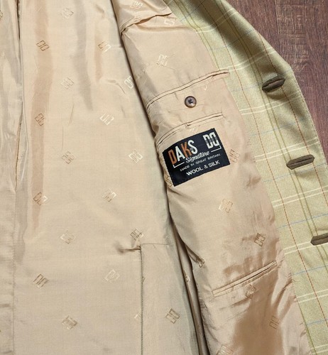 Daks Blazer | Mens Vintage Mustard Check DAKS Signature Blazer Size Medium Retro - Picture 4 of 6