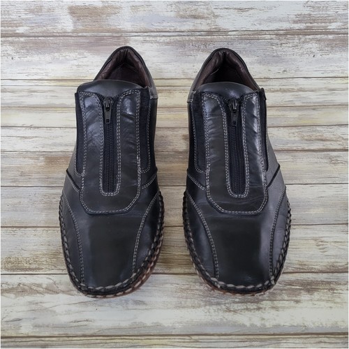 Bacco Bucci Christoff Leather Zippered Dressy Casual Loafers Men's Size 11 Black - Picture 2 of 11