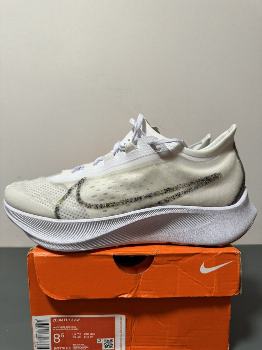 Size 8.5 - Nike Zoom Fly 3 AW White Blue Hero for sale