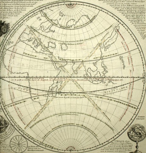 carte géographique Globe Terrestre Mappe-monde, sphère céleste, N. de Fer 1705 - Picture 4 of 6