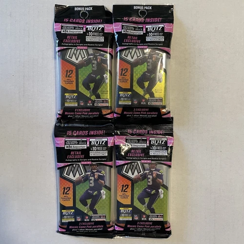 2021 PANINI MOSAIC NFL FOOTBALL CELLO/FAT PACK LOT OF 4 LAWRENCE FIELDS RC PRIZM