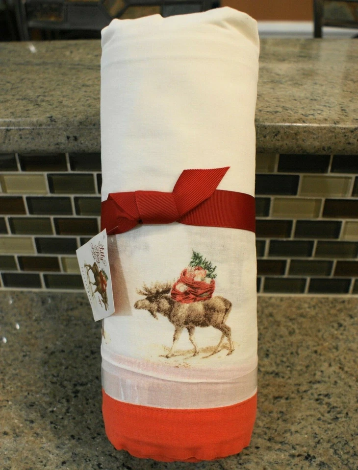 New Pottery Barn SILLY STAG Reindeer Christmas Holiday Tablecloth - 70"x108"  - Image 2 of 2
