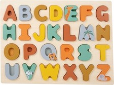 Setzpuzzle ABC Safari, Holzpuzzle. Lernpuzzle, Alphabet lernen