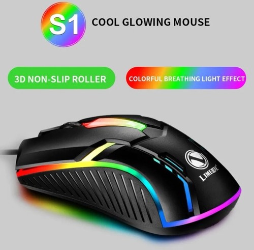 Mouse Wired Ergonomic Gaming Mouse LED Backlit RGB Optical USB for Laptop PC UK - Picture 3 of 6