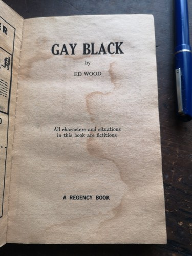 Vintage Gay Pulp Fiction "Gay Black" Ed Wood 1970 USA Regency - Adults Mature - Picture 6 of 11