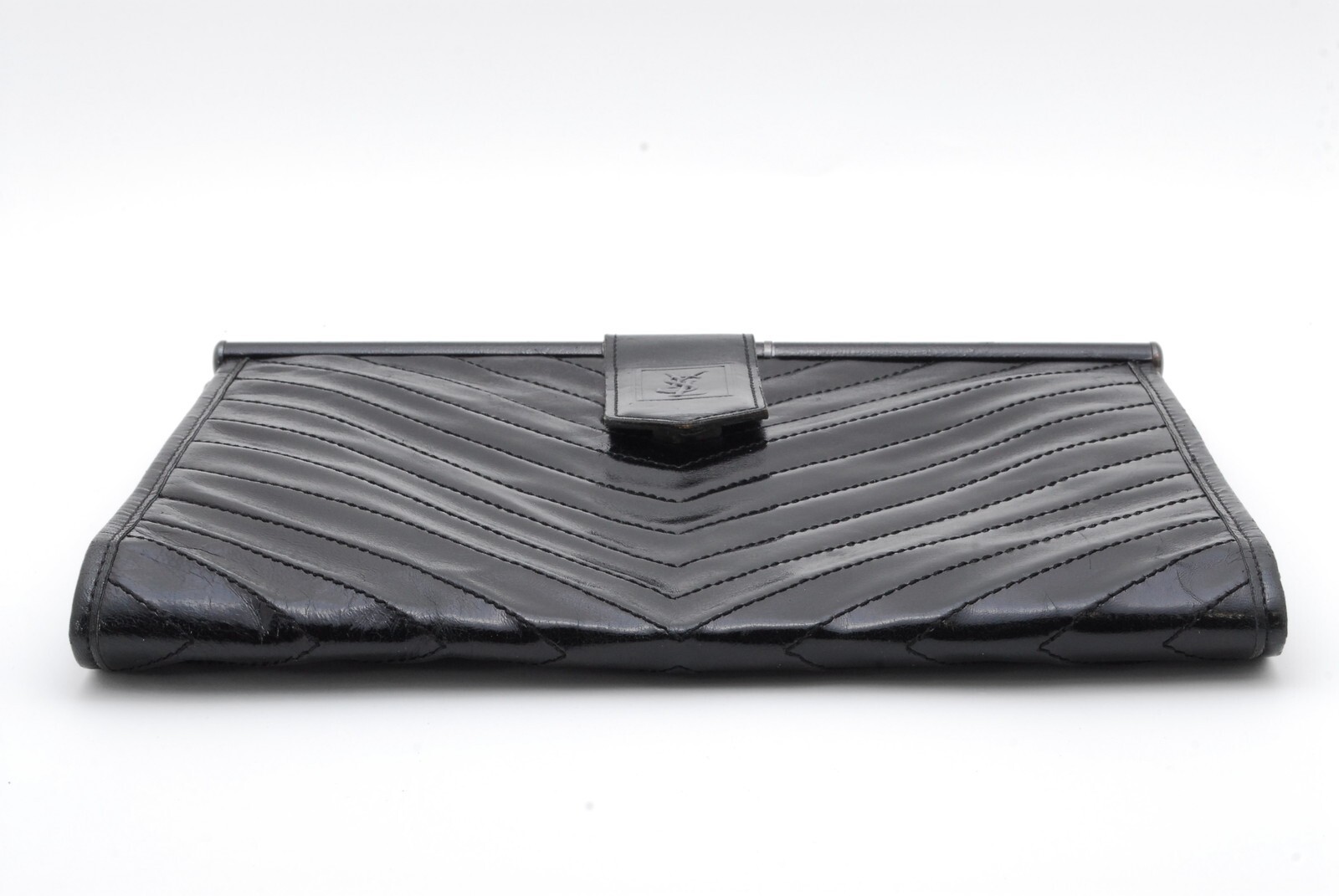 Borsa pochette Yves Saint Laurent YSL in pelle nera originale #A90