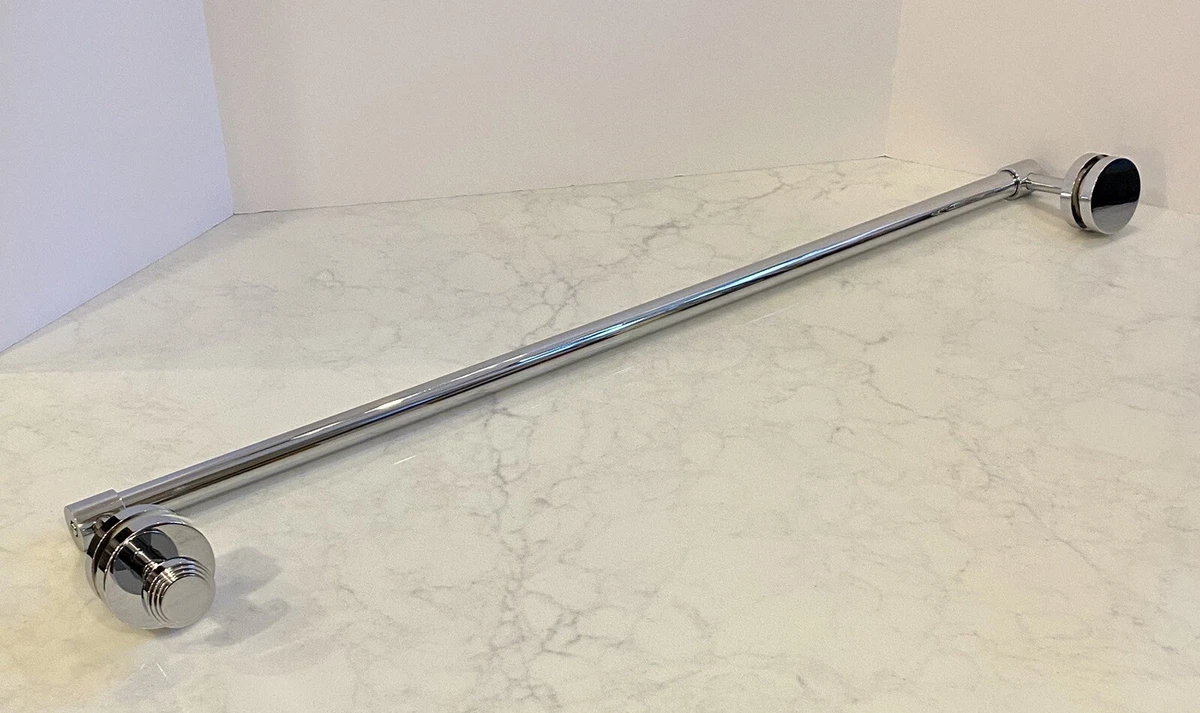 Waterworks Henry Glass Mount Towel Rail Knob Chrome 28 Read description