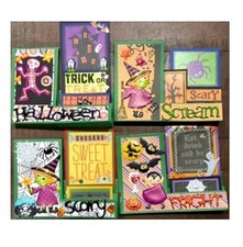 Premade Embellishment Card Set/Side Step Cards: Halloween Highly Embellished