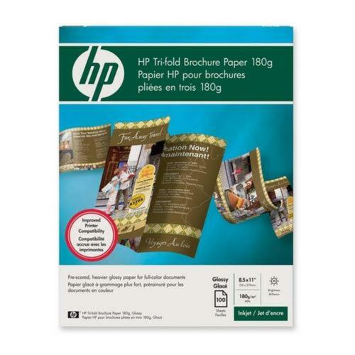 HP C7020A Inkjet Tri-Fold Brochure Paper Glossy 100 Sheets 8.5”x11” New - 第 1/2 張圖片