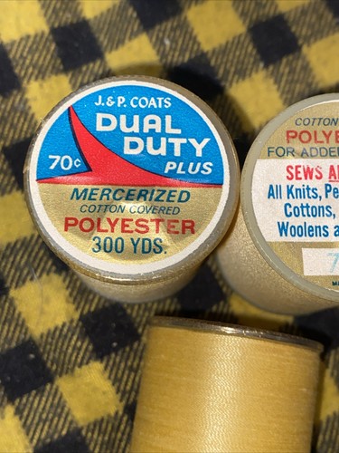 3 Lot J&P Coats Maize Yellow #73C Dual Duty Sews All Fabrics Thread 300 Yds Each - Picture 2 of 5