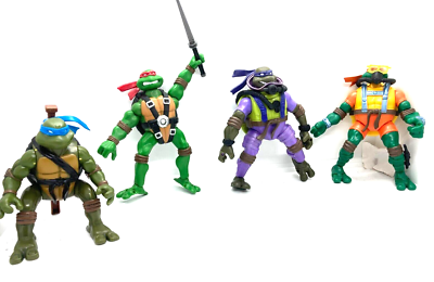 TMNT Set of 4 Ninja Turtles, 2003/4 Mirage Studios Playmates Toys