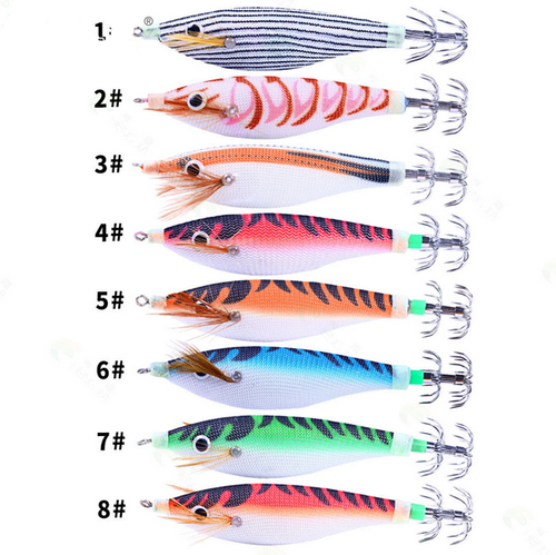 8 Stück Glow Garnelen Köder Tintenfisch Jig Oktopus Angelhaken Tackle Barschköder 10cm/9,6g - Bild 2 von 13
