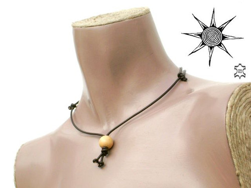 COLLANA CANAPART VERA PELLE CUOIO UOMO DONNA BRACCIALE ARTIGIANALE! C-GOA - Foto 8 di 8